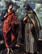 GRECO, El St John the Evangelist and St Francis Spain oil painting artist